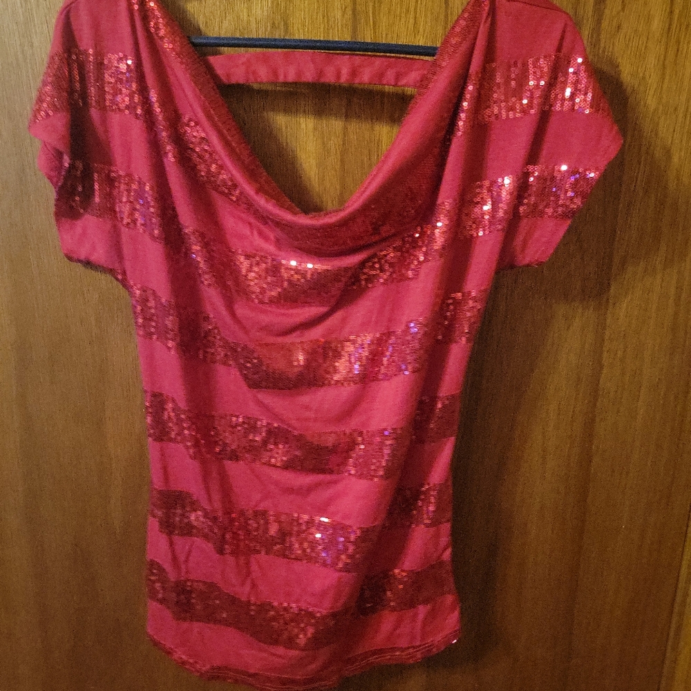 Fabulous Red Sequined Top by Love Rocks